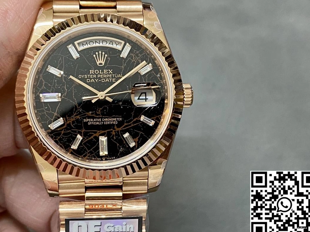 Dial Black M228235-0045 Diamond Factory Day Rolex Gold v5 Rose Date QF Hourmarker Steel Tungsten 0216